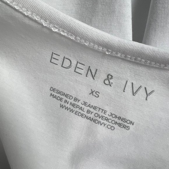 Eden & Ivy Violet Ruffle Bodysuit size XS White Flutter Sleeve HSN NWT - Picture 5 of 9